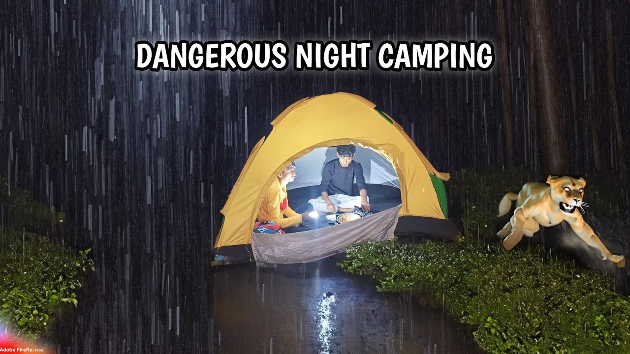 Solo Rain Camping In Forest | Heavy Rain & Thunderstorm | Overnight ...