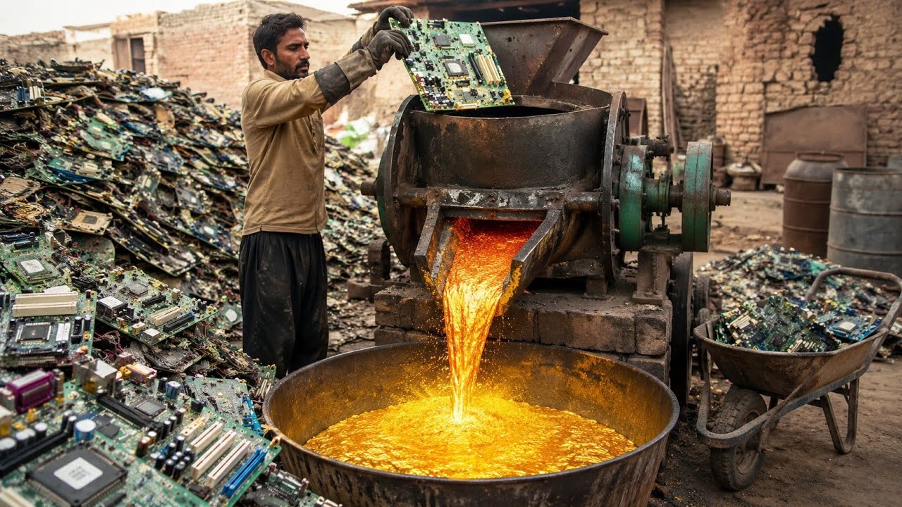 Amazing Process of Extracting Pure 24k Gold From Old Used Computer ...