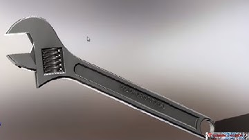 Solidworks Tutorial Sketch Model 30 - Adjustable spanner