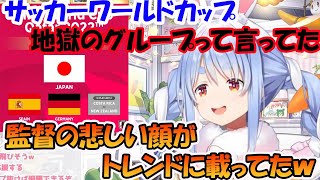 サッカーW杯の地獄のグループを見て、監督の悲しい顔を見てしまった兎田ぺこら【ホロライブ切り抜き】 screenshot 2