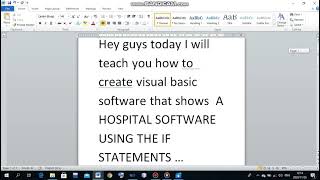 How to create a Visual Basic Hospital system using Visual Studio 2010...