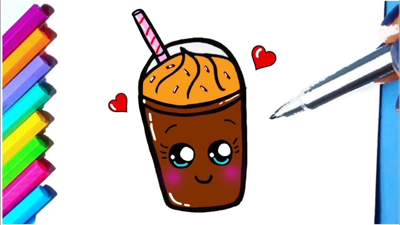 HOW TO DRAW A CUTE MILK SHAKE EASY STEP BY STEP - KAWAII DRAWINGS 