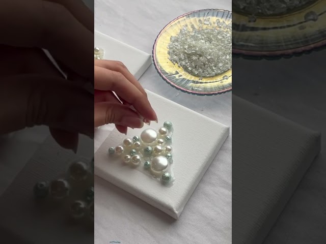 【100均】ビーズ&リボンのクリスマスアート