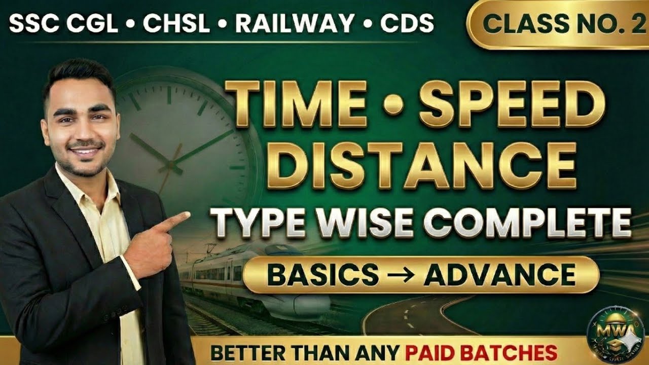 Time Speed & Distance (Class 2)| Type Wise Complete Solution | Basics to Advance | SSC CGL & Railway