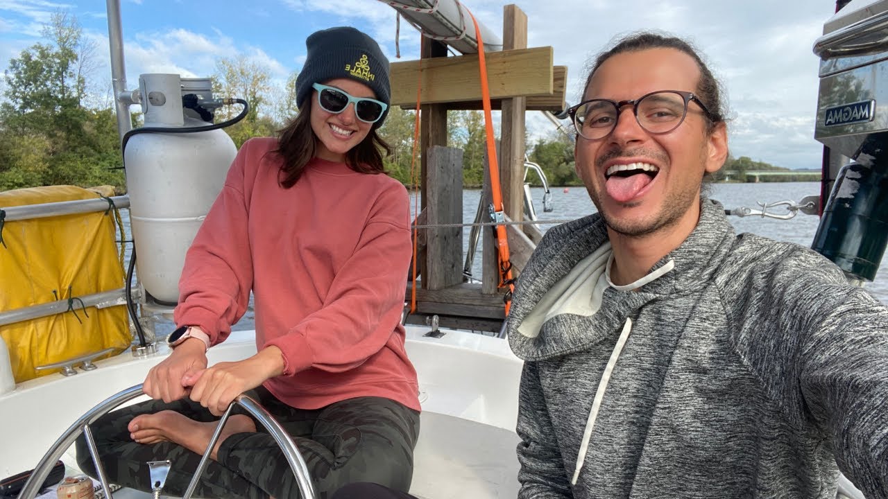 EP.  6 Our BIGGEST Lock Yet! Traveling the Erie Canal in a SMALL Sailboat // Little Falls -Amsterdam