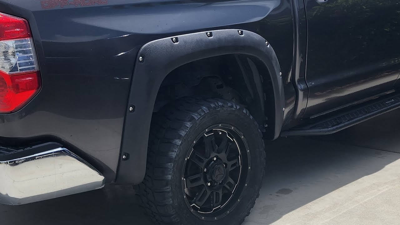 Bed lining my Tundras fender flares YouTube