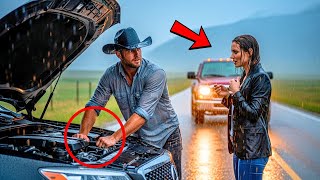 The COWBOY Fixed Her Car in the Rain — But the MILLIONAIRE Asked for Something He Couldn’t Refuse