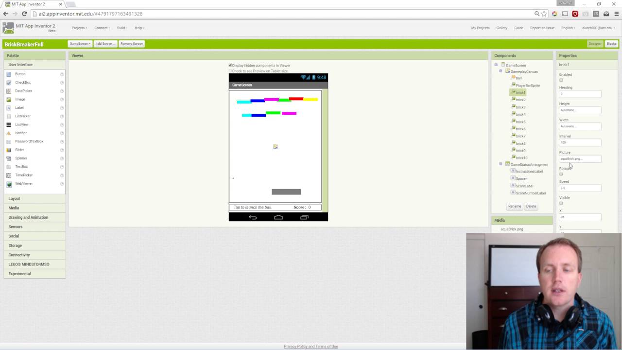 Brick Breaker: Part 12 - Adding Bricks in Design Interface - YouTube