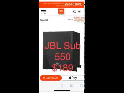 JBL sub 550p normal price $600 sale price $189