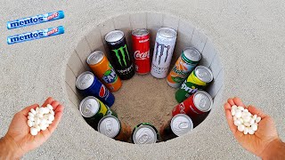 Experiment !! Cola, Monster, Fanta, Mtn Dew, Pepsi, Sprite, Yedigün and Mentos Underground