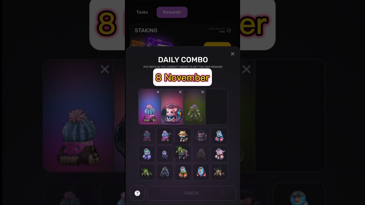 Pixel Tap Pixelverse Daily Combo 8 November 