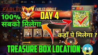 Day 4 Treasure box location in Freefire ?|June 4 Treasure box location,Ancient Treasure location day