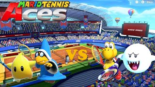 Mario Tennis Aces - Luma & Kamek Vs Boo & Koopa Paratroopa - Marina Stadium Clay Court