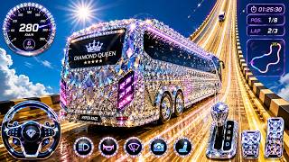 Crazy Bus Stunts on Impossible Mega Ramps! - Extreme Sky Road Challenge - Diamond Gold Money Bus screenshot 5