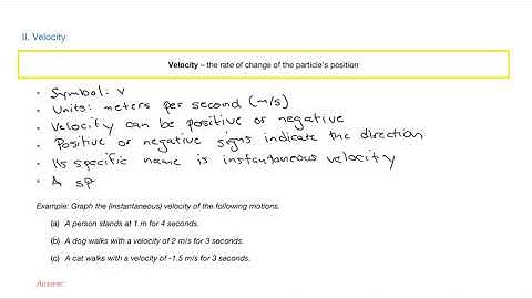 Ch. 2 pt. 2: Velocity from Mastering AP® Physics C: Mechanics (2020-2021)