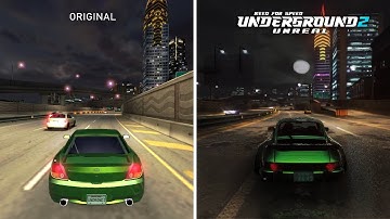 NEED FOR SPEED UNDERGROUND 2 - Original vs Unreal Mod 2022 Comparison (4K)
