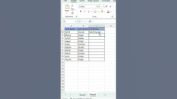 How to add Full Name from First and last name in excel #exceltricks