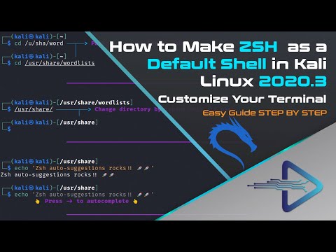 Make ZSH as a Default Shell in Kali Linux 2020.3 | Customize Your Terminal