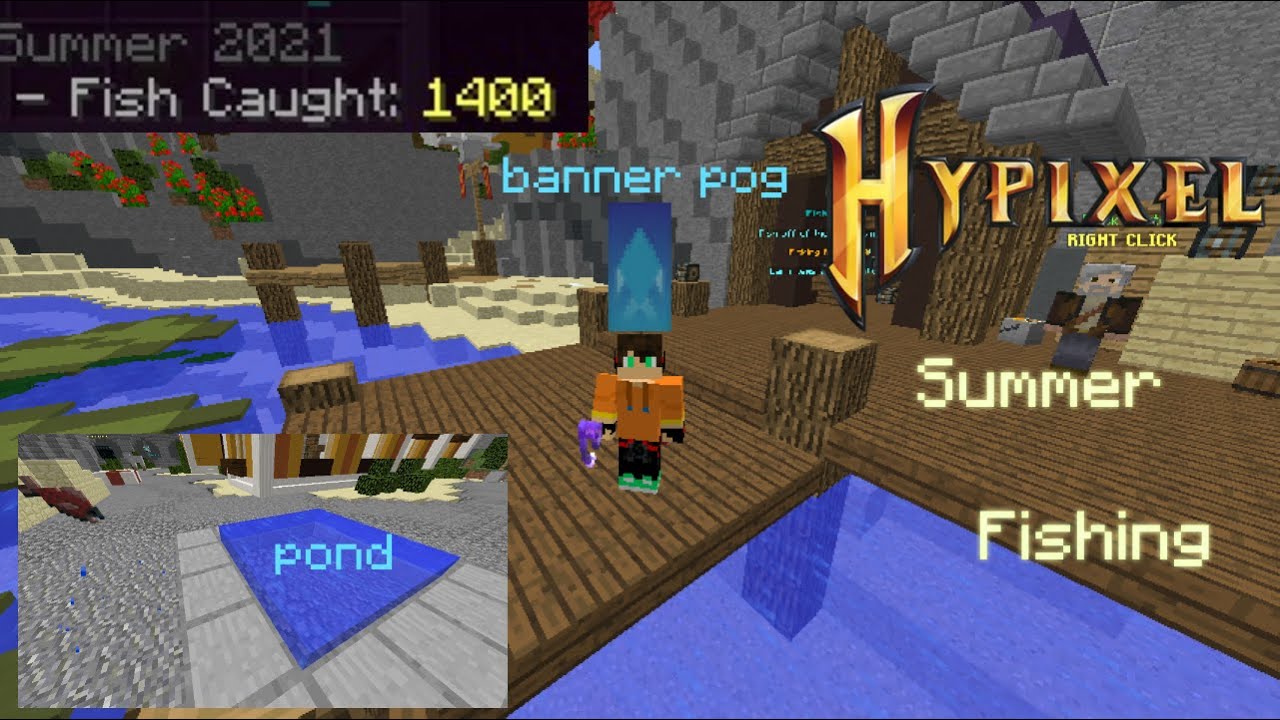 I fished 1400 fish in the hypixel lobby and got these