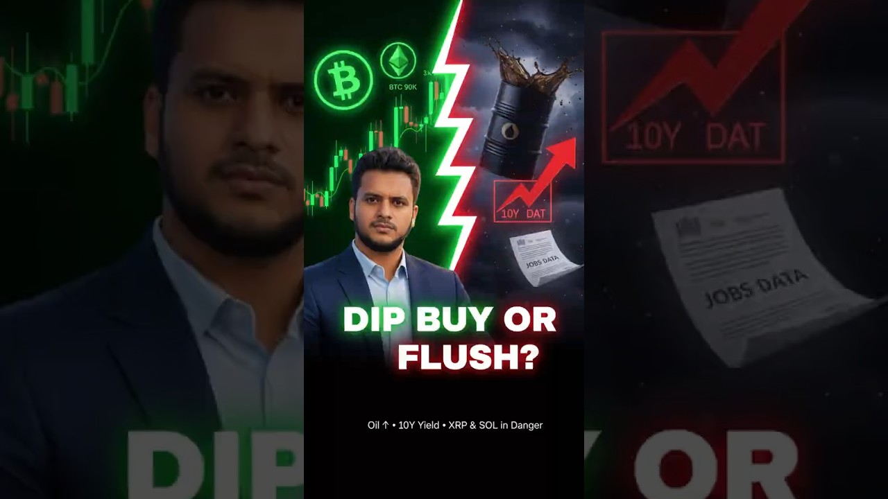 Bitcoin 90K Dip Oil Spike + 10Y Yield Signal Jobs Report, XRP Outflows, SOL Record