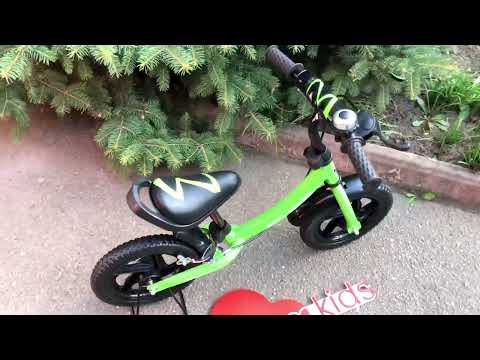 Біговел дитячий BALANCE TILLY TILLY Eclipse T-21254/1, стальна рама, колеса 12 д., крила, дзвоник, гальма, синій, видео 1