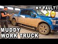 Deep Cleaning a MUDDY Work Truck for FREE! | Super Muddy Pressure Washing | The Detail Geek