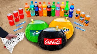 Giant Balloons Of Coca Cola, Fanta, Sprite Vs Mentos | Best Experiments