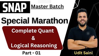 SNAP Master Batch | Marathon on Quant & Logical Reasoning 01 | Shortcuts & Tricks | SNAP 2024 |