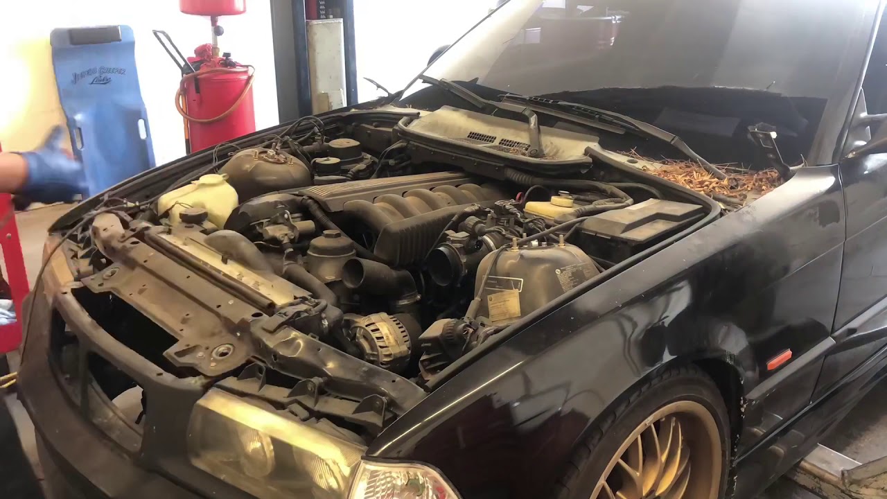Easiest way to remove e36 engine and transmission - YouTube