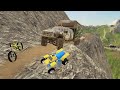 EXTREME camping with ATV and bike on dangerous mountain | Farming Simulator 19 Camping