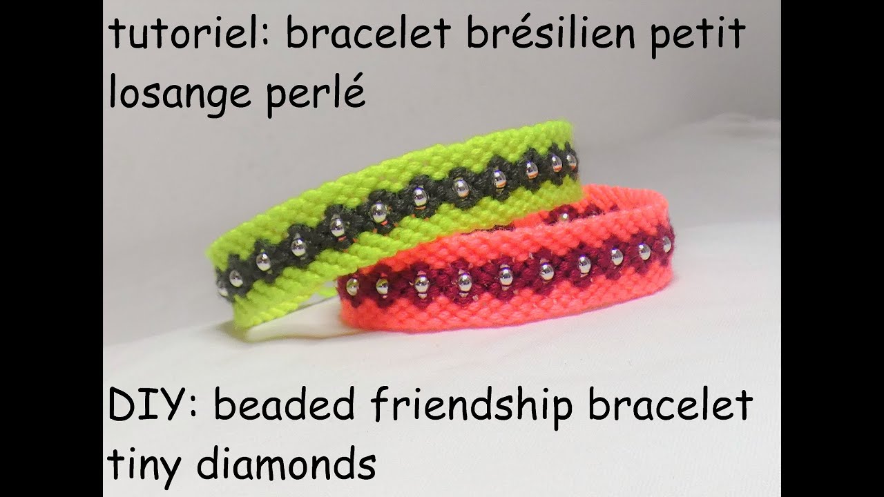 tutoriel: bracelet brésilien petits losanges perlé (DIY: beaded friendship bracelet tiny diamonds)