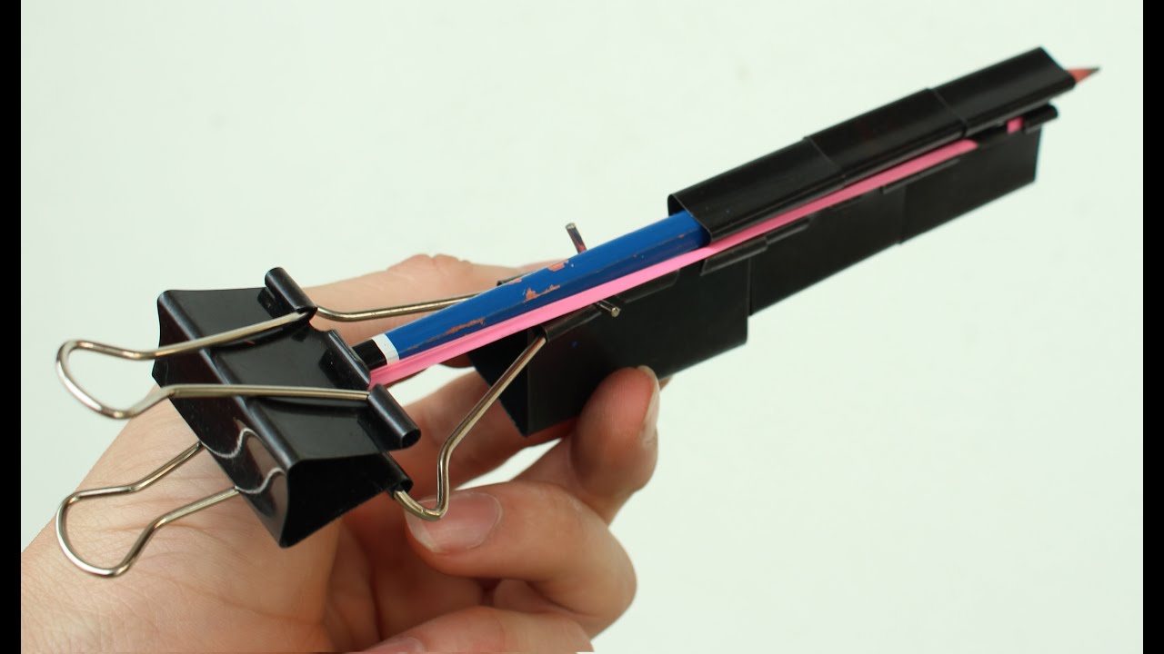 Comment faire une arme à feu en utilisant des clips de liant - YouTube