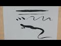 【日本画筆】清晨堂製『線描筆  削用』大 による水描き動画【公式】