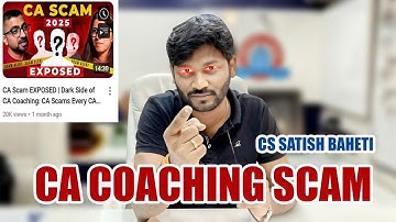 CA COACHING SCAM EXPOSED! @NeerajArora  Students Beware ⚠️  Fake Marketing Reality! CS SATISH BAHETI