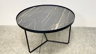 取付無料！カッテランイタリア 定価約120万円・大理石 ガラスコーヒーテーブル✨ ○ Cattelan italia カッテランイタリア サイドテーブル 丸テーブル