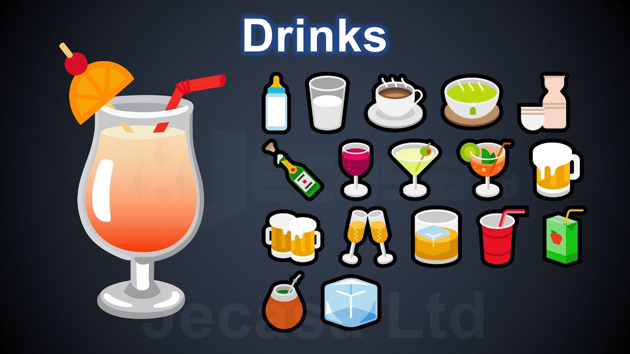 Emoji Meanings Part 22 - Drinks | English Vocabulary - YouTube