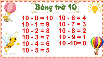 Bảng trừ 10 -  Dạy bé phép tính trừ trong phạm vi 10 (Dễ nhớ)
