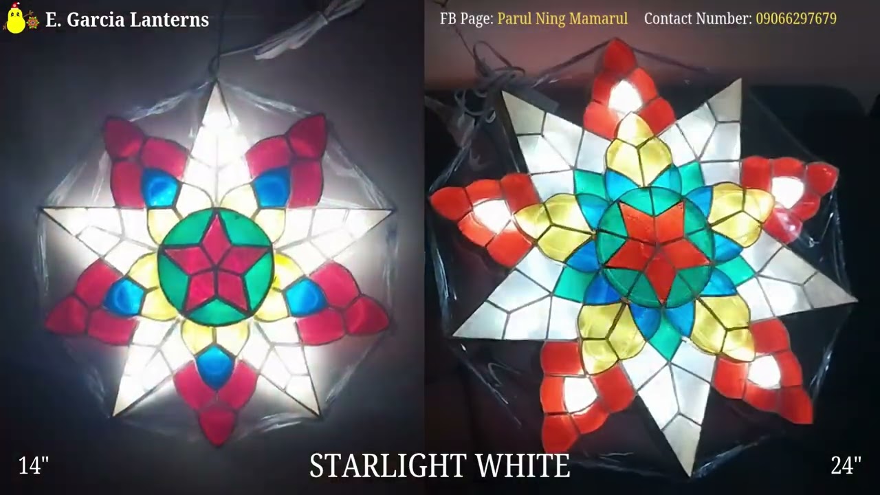 STARLIGHT WHITE 14" AND 24" CAPIZ LANTERN #christmaslantern #sanfernandopampanga #capizlantern