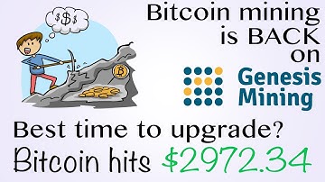 Bitcoin Mining is BACK on Genesis Mining. Bitcoin his all time high $2972.34 on coinmarketcap