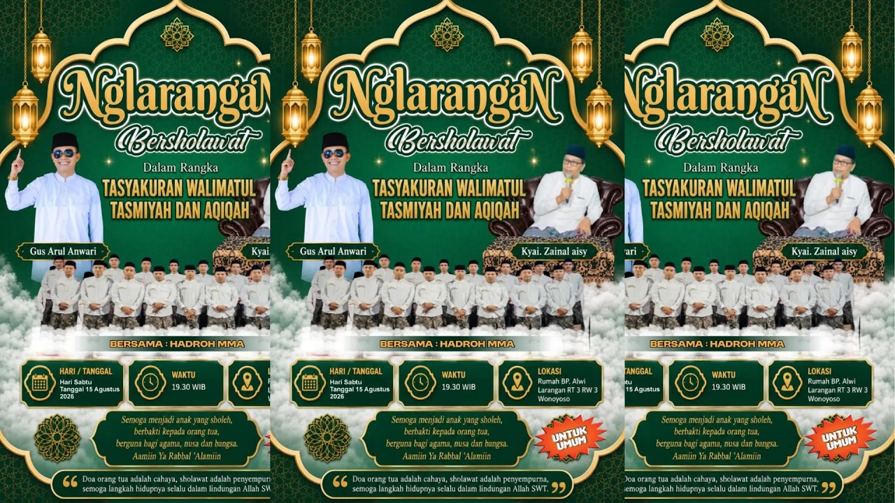 LIVE NGLARANGAN BERSHOLAWAT DALAM RANGKA TASYAKURAN WALIMATUL TASMIYAH & AQIQAH BERSAMA MAJELIS MMA