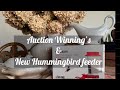 Auction winnings stained ironstone and new soliom hummingbird camera feeder