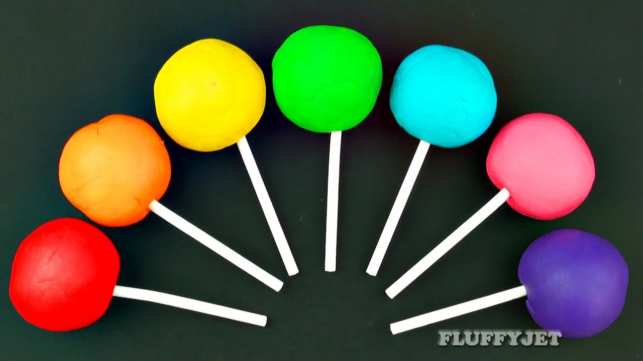 Learn Colours with Play Doh Lollipops for Children Play & Learn Toy Fun for Kids Toddlers & 