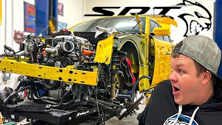 The Most Difficult Engine Pull...Totaled 700HP Dodge HellCat