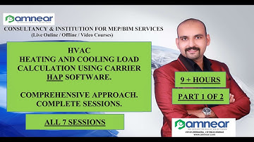HAP|COMPLETE|PART 1 OF 2| 9 + HOURS|HEATING  AND COOLING LOAD CALCULATION USING HAP|ADVANCED LEVEL|