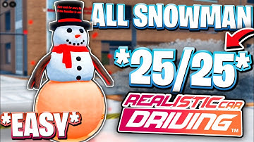 ☃️*REAL* ALL 25 SNOWMAN LOCATIONS IN REALISTIC CAR DRIVING WINTER EVENT 2025 GUIDE! ROBLOX