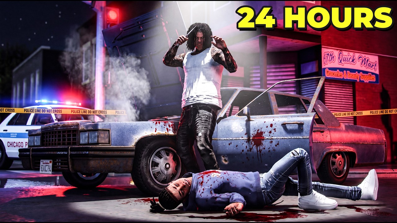 Surviving CHICAGO TRENCHES for 24 Hours in GTA 5 RP