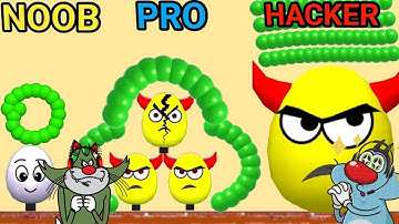 Noob vs Pro vs Hacker - Draw to smash | Oggy and Jack Playing Asmr Games !