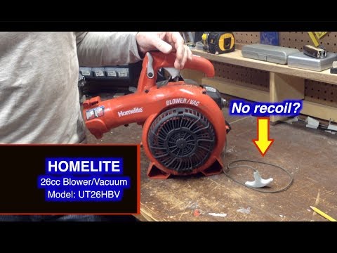 Homelite Blower Vacuum Pull Starter Spring Repair - Cord won&rsquo;t retract - Disassembly