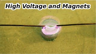 High Voltage AC and DC arcs in a Magnetic Field