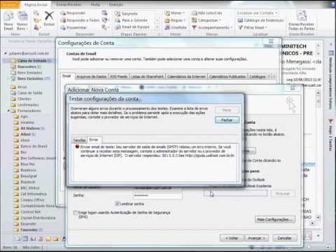 Problema para configurar e-mail UOLHOST no Outlook